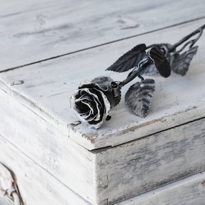 Handmade Metal Rose The Perfect Gift, Every Time. Steel Rose Silver image 3