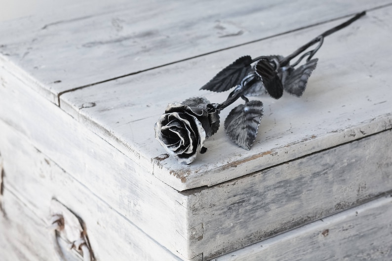 Handmade Metal Rose The Perfect Gift, Every Time. Steel Rose Silver image 3