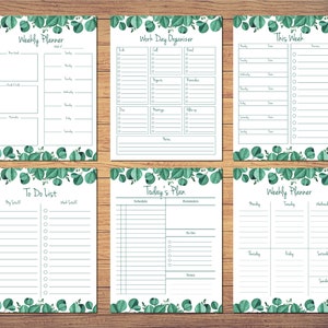 Printable Weekly Planners Kit, Printable To Do List, 6 in 1 Bundle, Weekly Schedule Template, Work Day Organizer Printable, Weekly To Do