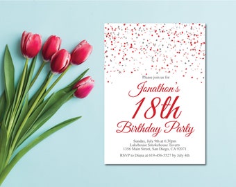 red invitation etsy