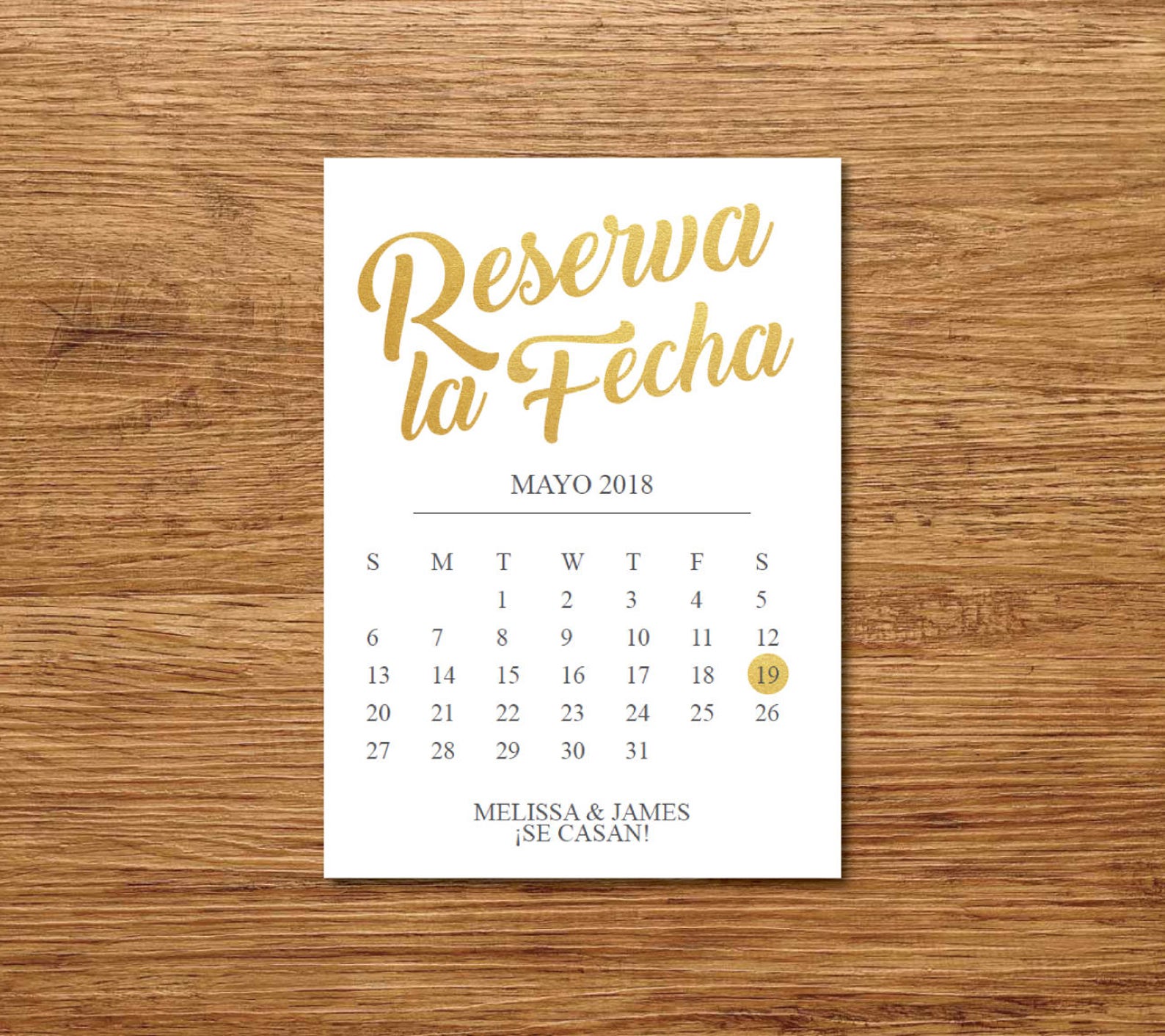 Printable Spanish Save the Date Cards Calendar/Save the Date Etsy