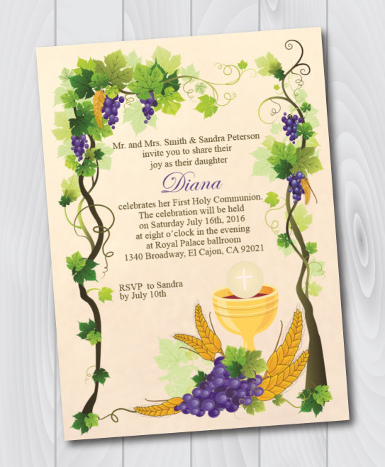 First Holy Communion Invitation Templates Free