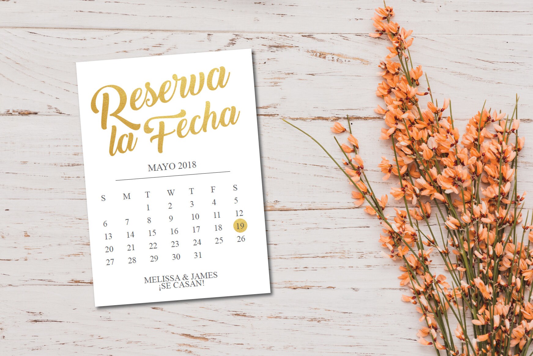 Printable Spanish Save the Date Cards Calendar/Save the Date Etsy