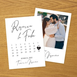 Printable Spanish Save the Date Calendar/Minimalist Save the Date Postcard/Save the Date Announcement/Reserva La Fecha Tarjeta en Espanol