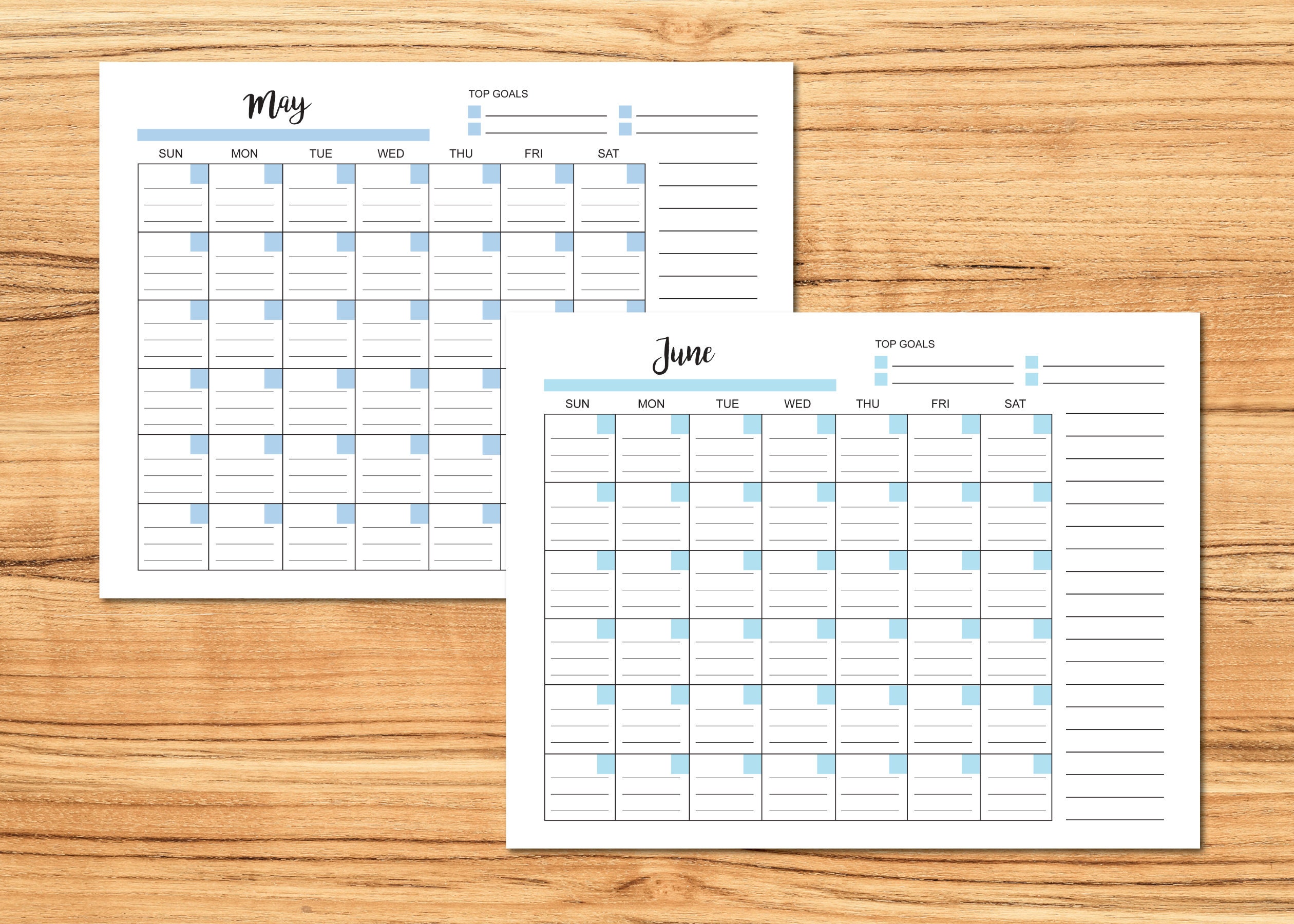 Blank Monthly Calendar Page Template INSTANT DOWNLOAD - Etsy