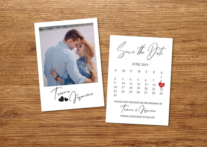 Printed or Printable Polaroid Photo Save the Date PostcardsSave our Date AnnouncementPrintable Save the Date CalendarSave the Date Cards