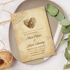 Vintage Fingerabdrücke Save the Date Karte/druckbare rustikale Save the Date Postkarte/Save the Date Ankündigung/Gedruckt oder Digital/Modern/Elegant