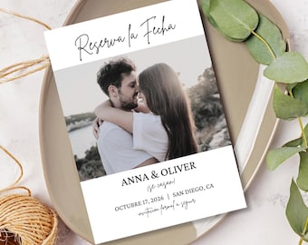 Photo Spanish Save the Date Cards/Modern Save the Date Card/Save the Date Announcement/Reserva La Fecha Tarjeta en Espanol/Printable Digital