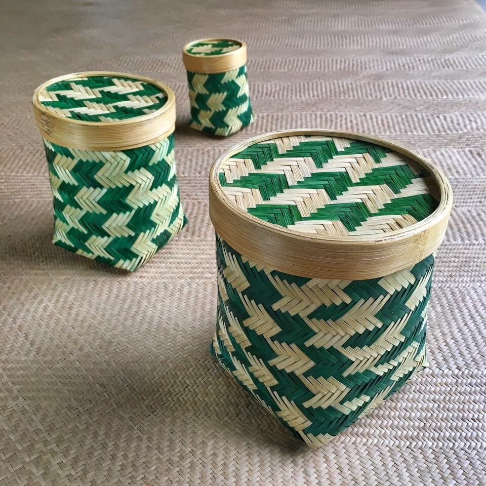 Bamboo Boxes Set Etsy