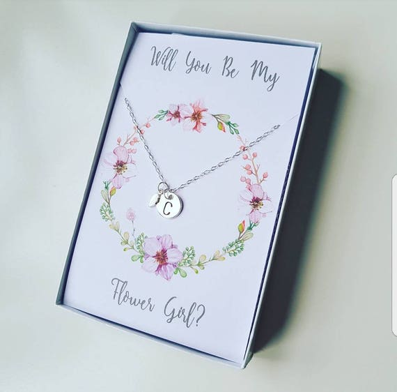 personalised flower girl necklace