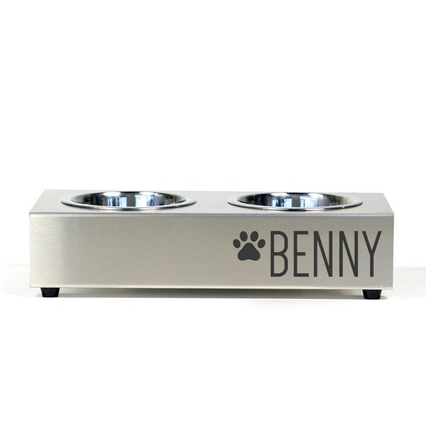 Modern dog bowl - puppy bowl medium - BENNY S - personalized - stainless steel 304 - Personalized dog bowl - vsons design -