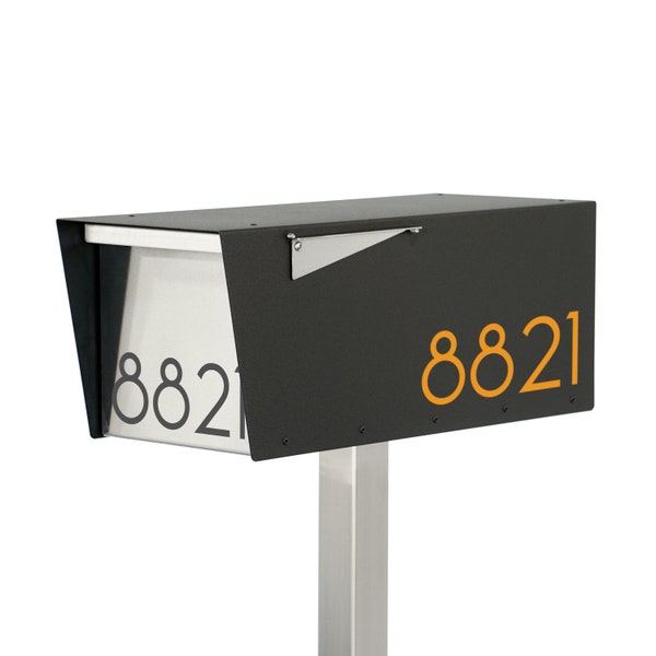ANTHONY B - The Black Minimalist - modern post mounted mailbox - contemporary - Vsons Design original - locking option - post not included