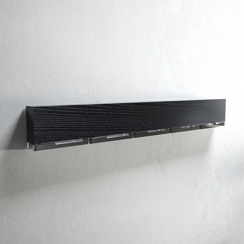 Oliver Black Modern wall mounted black ash coat rack image 4