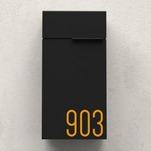 City B - Boîte aux lettres moderne et contemporaine mince, design Vsons - Boîte aux lettres murale - noir