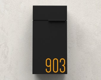 City B - Black Slim modern and contemporary mailbox, Vsons design - Wall Mounted mailbox - black