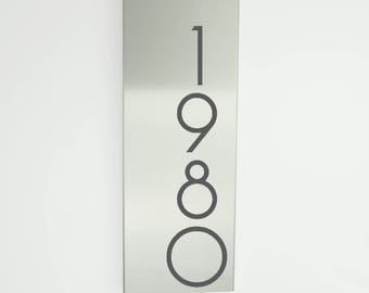 Vertical Custom Metal House Numbers - Modern House Numbers - Stainless Steel - contemporary - mid-century N176s