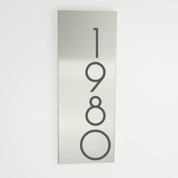 Vertical Custom Metal House Numbers - Modern House Numbers - Stainless Steel - contemporary - mid-century N176s