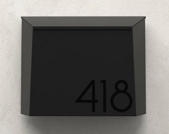 Diamond Angel large weatherproof -modern wall mounted mailbox, rust free, American aluminum black powder coated