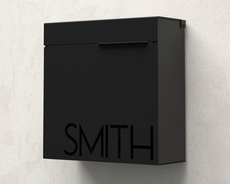MARTIN B - Square modern and contemporary mailbox, Vsons Design original, Wall Mounted mailbox 画像 2