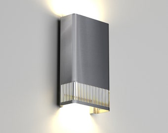 Modern wall light LUMINA Designer, outdoor indoor, brushed stainless steel Light - Mid Century Sconce - Wall Light listed - Modern Lighting