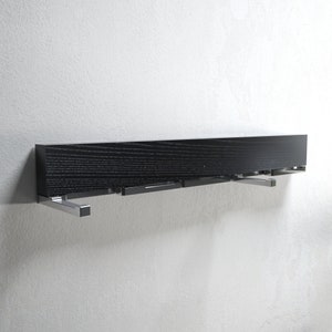 Oliver Black Modern wall mounted black ash coat rack image 7