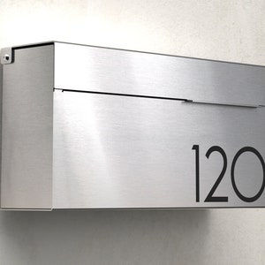 Louis S engravable modern and contemporary mailbox , Vsons Design Original American brushed stainless steel wall mounted mailbox, Bild 2