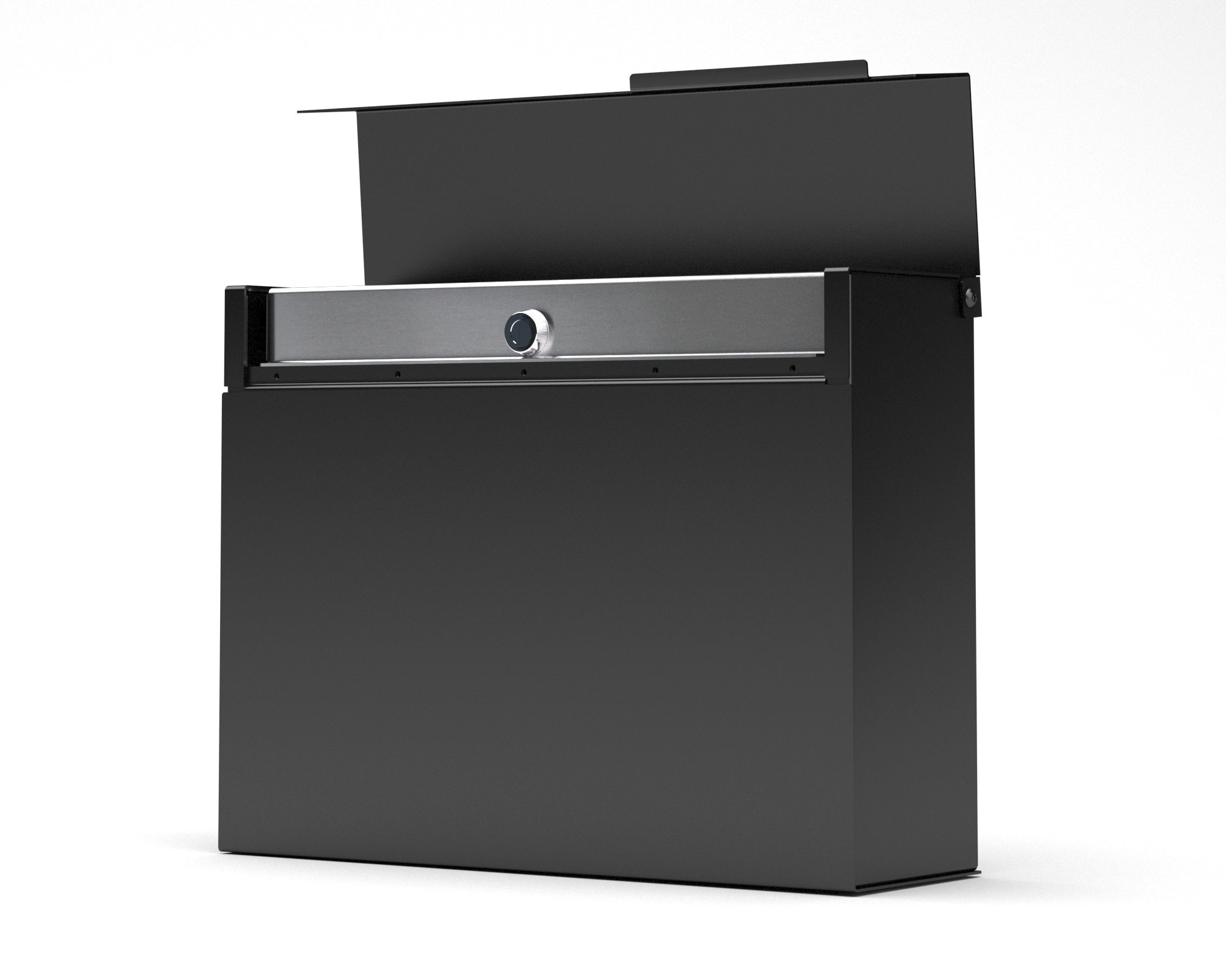Vsons Modern Wall-Mount Mailbox - Mitch B Design In Black Aluminum, 14.625" X 11" X 4.5", Powder Coated