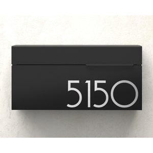 LOUIS BE - modern and contemporary mailbox , black, laser engravable, Vsons Design original- Wall Mounted mailbox