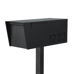 Anthony AB - All Black Minimalist - contemporary mailbox- Vsons Design original - modern post mounted - post not included - locking optional
