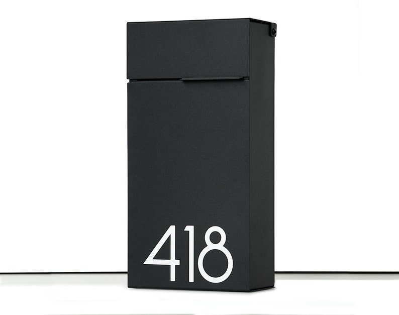 Black Slim Modern and contemporary mailbox Modern Mailbox Etsy