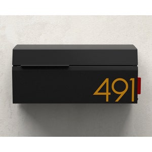 Julia B - OUTGOING!  modern and contemporary mailbox, Vsons design wall mounted, personalized, black,, mid-century, locking option