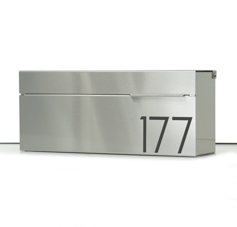 Wide Modern And Contemporary Mailbox Stainless Steel Design Wall Mounted 177s
