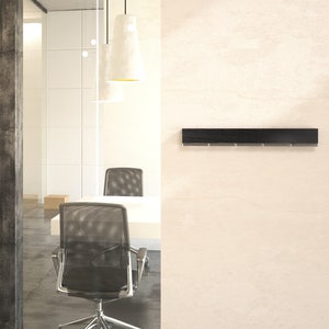 Oliver Black Modern wall mounted black ash coat rack image 5