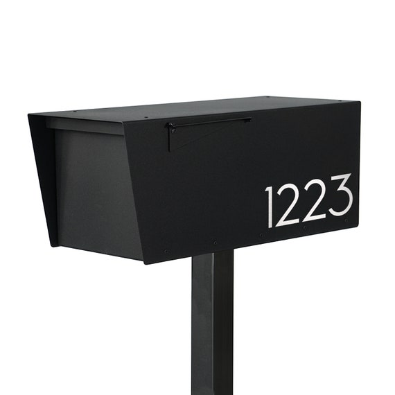 VSONS DESIGN Louis W Personalized Mailbox - White Powder Coated, Mid-Century Metal With Vinyl Numbers - View #10