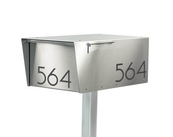 Jeremy S - Wide Minimalist all stainless -modern and contemporary post mounted mailbox - Vsons Design original - post mount- curbside