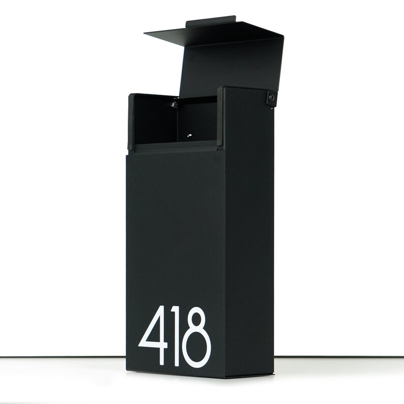 Black Slim Modern and contemporary mailbox Modern Mailbox Etsy