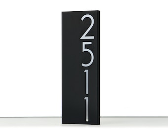 Black Vertical Custom Metal House Numbers - Modern House Numbers - Stainless Steel powder coated - contemporary - mid-century N176be