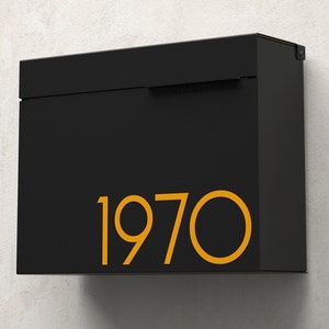 Mitch B modern wall mounted mailbox , Vsons Design Original, designed and made in north America, American aluminum black powder coated image 2
