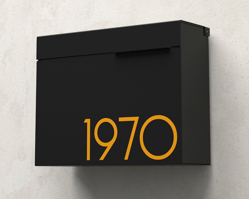 Mitch B modern wall mounted mailbox , Vsons Design Original, designed and made in north America, American aluminum black powder coated image 2