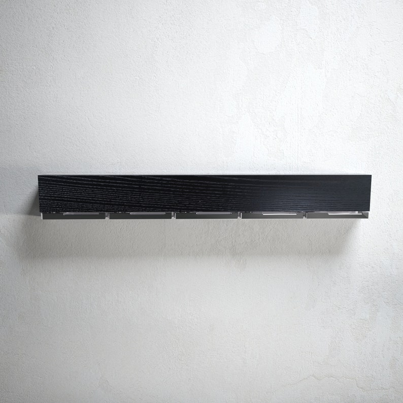 Oliver Black Modern wall mounted black ash coat rack image 6