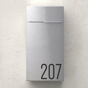 City S - Slim modern and contemporary mailbox - Vsons Design original stainless steel design, Wall Mounted mailbox - contemporary