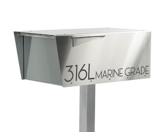 Jeremy S 316L marine grade - modern and contemporary mailbox - Vsons Design original - post mounted - post mount - post not included