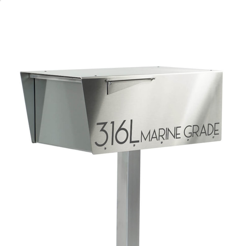Jeremy S 316L marine grade - modern and contemporary mailbox - Vsons Design original - post mounted - post mount - post not included
