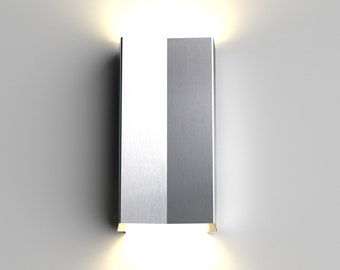 Modern wall light LUMINA Origami, outdoor indoor, brushed stainless steel Light - Mid Century Sconce - Wall Light listed - Modern Lighting