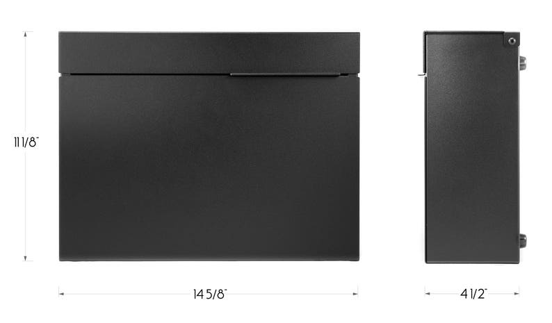 Mitch B modern wall mounted mailbox , Vsons Design Original, designed and made in north America, American aluminum black powder coated image 7