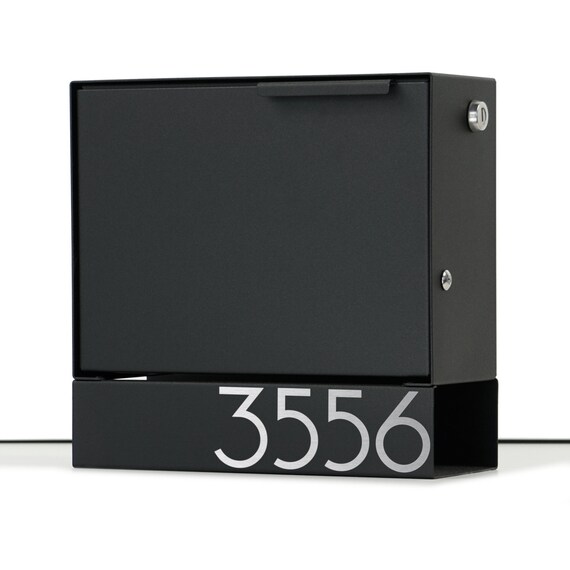 Black Modern ELY B mailbox design Modern Mailbox Etsy