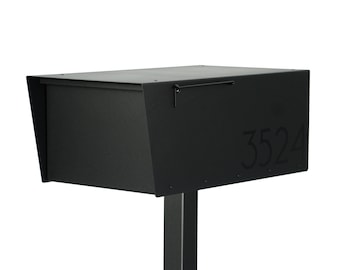 Jeremy AB - all black - Modern post mounted mailbox - Vsons Design original - contemporary - aluminum - post not included - locking option