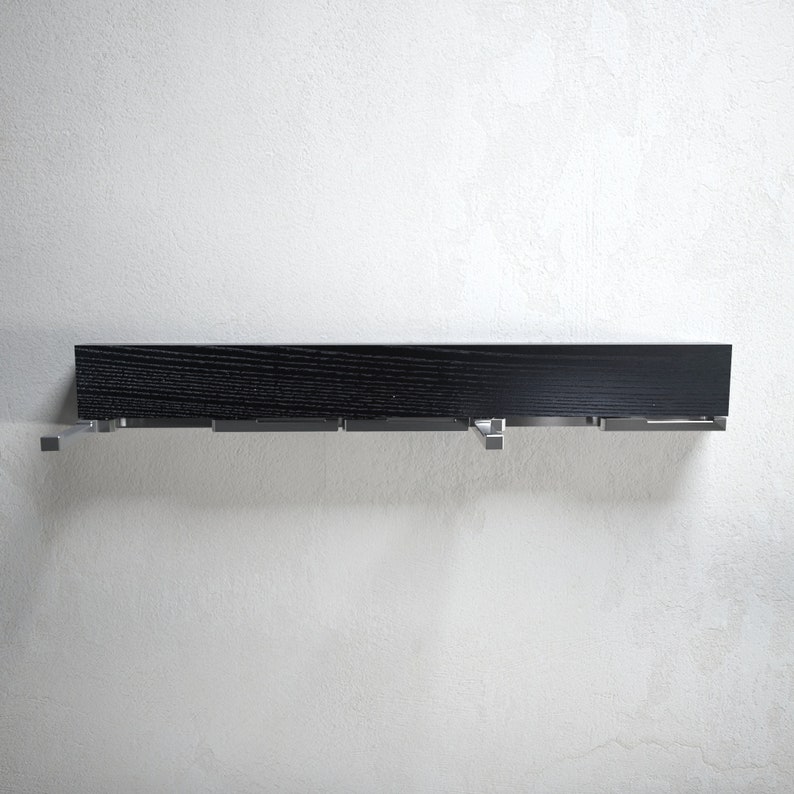 Oliver Black Modern wall mounted black ash coat rack image 3