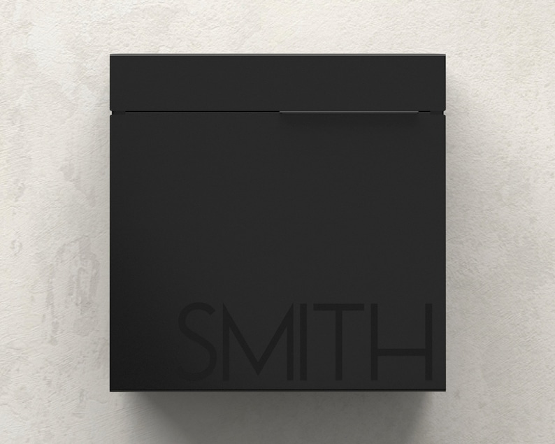 MARTIN B - Square modern and contemporary mailbox, Vsons Design original, Wall Mounted mailbox 画像 1