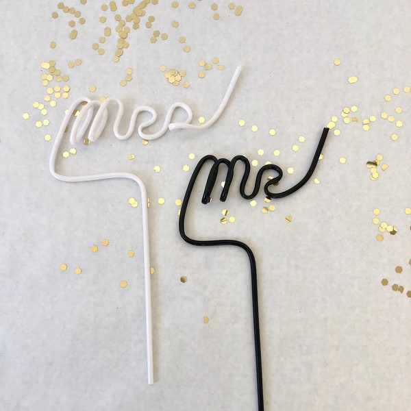 Mr & Mrs Straws, Wedding Straws,  Wedding Decor, Engagement Gift, Bridal Shower, Photobooth Props, Mr and Mrs